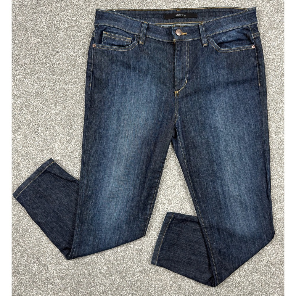 Joe's Jeans Women's 30 (Fits 32x26) Cropped Skinny Jeans Dark Blue Stretch Denim